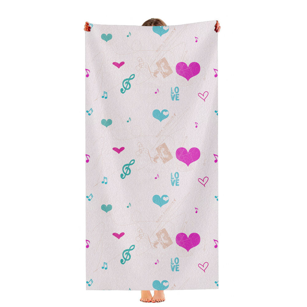 Love Pattern Ultra-Soft Luxury Bathroom Towels