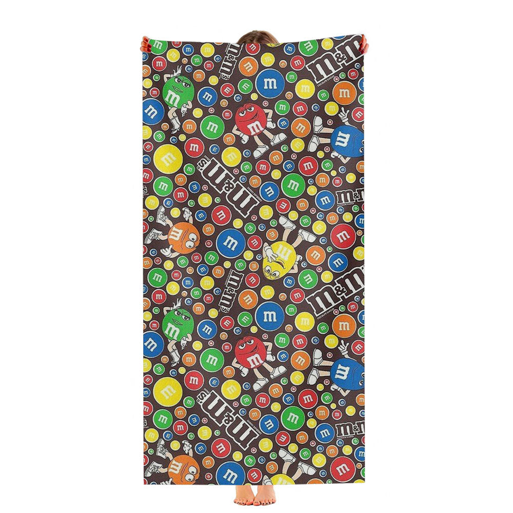 M&M Chocolate Pattern Ultra-Soft Luxury Bathroom Towels