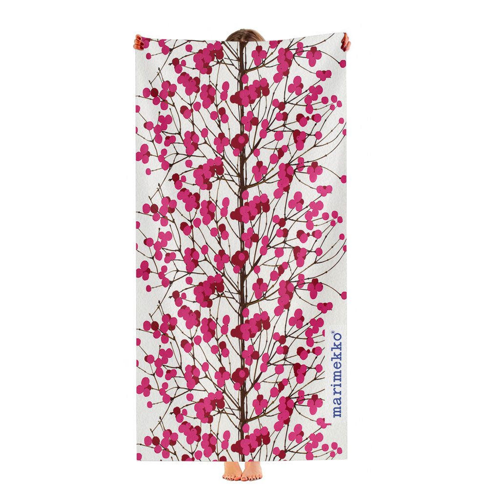 Marimekko Classic Flower Lumimarja Puuvillakangas Ultra-Soft Luxury Bathroom Towels