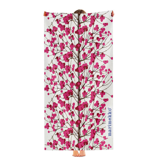 Marimekko Classic Flower Lumimarja Puuvillakangas Ultra-Soft Luxury Bathroom Towels