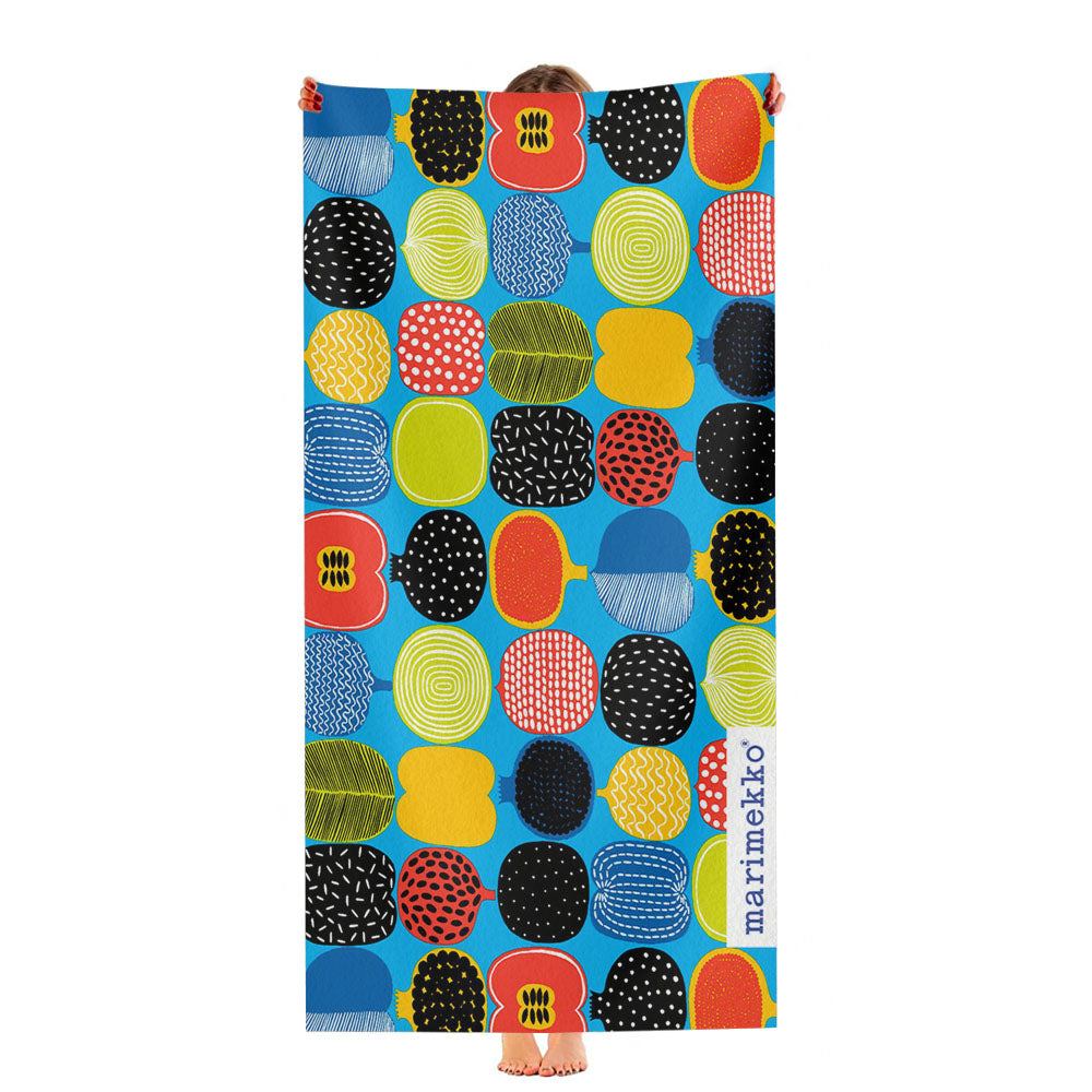 Marimekko Fruits Kompottimonogram Heritage Ultra-Soft Luxury Bathroom Towels