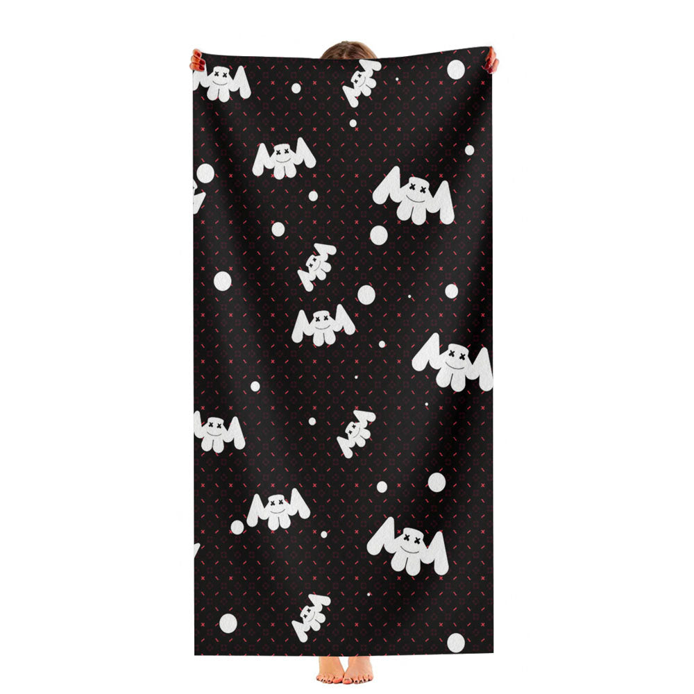 Marshmello Pattern Background Ultra-Soft Luxury Bathroom Towels
