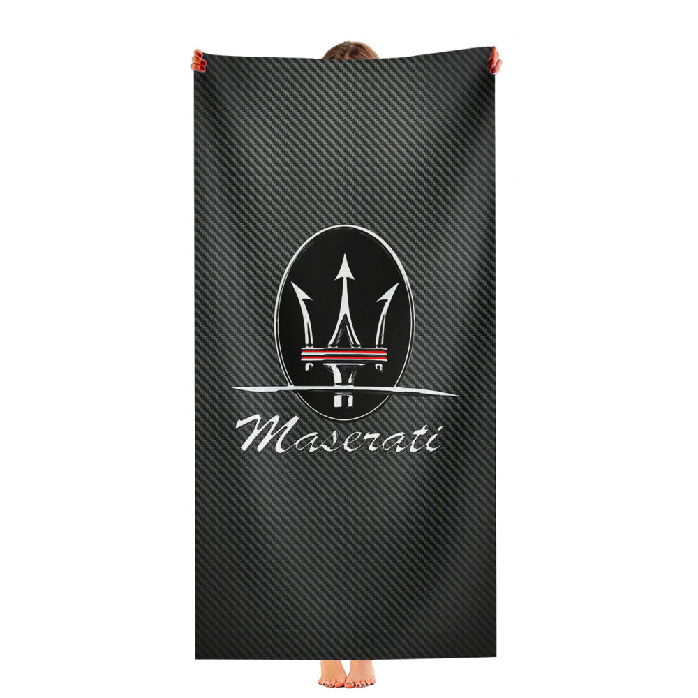 Maserati Logo Carbon Fiber Ultra-Soft Luxury Bathroom Towels
