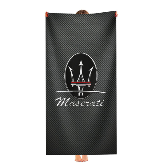 Maserati Logo Carbon Fiber Ultra-Soft Luxury Bathroom Towels