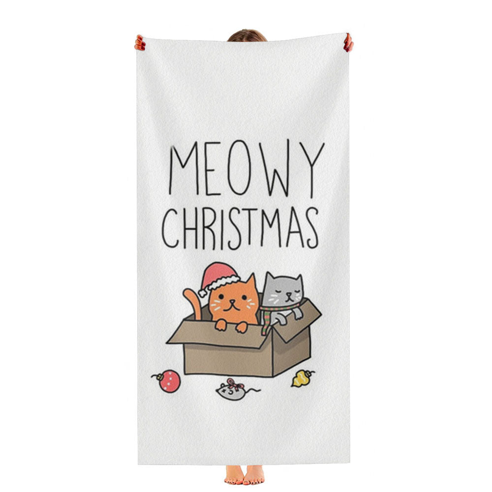 Meowy Christmas Ultra-Soft Luxury Bathroom Towels