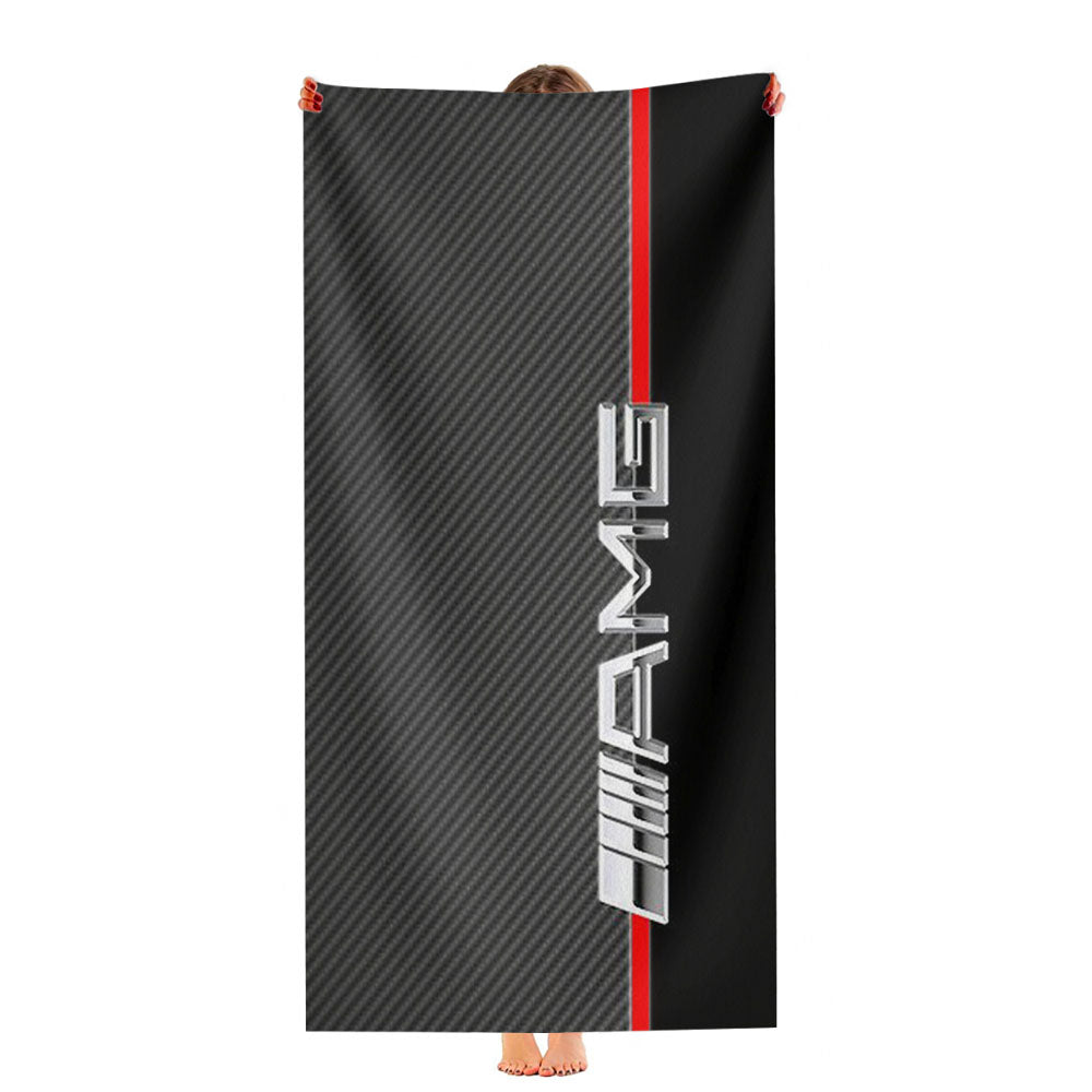 Mercedes Benz Amg Logo Carbon Ultra-Soft Luxury Bathroom Towels