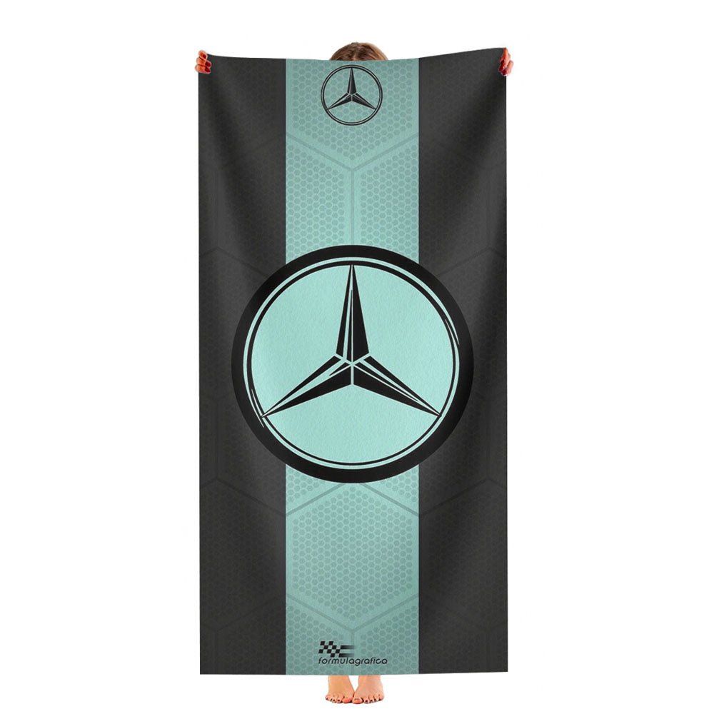 Mercedes Benz Blue And Black Wallpaper Ultra-Soft Luxury Bathroom Towels