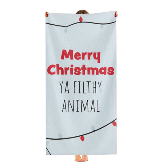 Merry Christmas Ya Filthy Animal Ultra-Soft Luxury Bathroom Towels