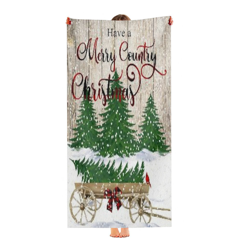 Merry Country Christmas Ultra-Soft Luxury Bathroom Towels