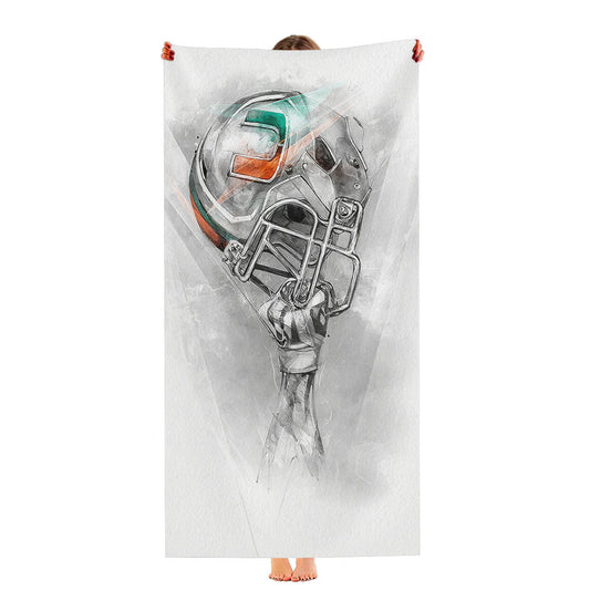 Miami Hurricanes Helmets Ultra-Soft Luxury Bathroom Towels