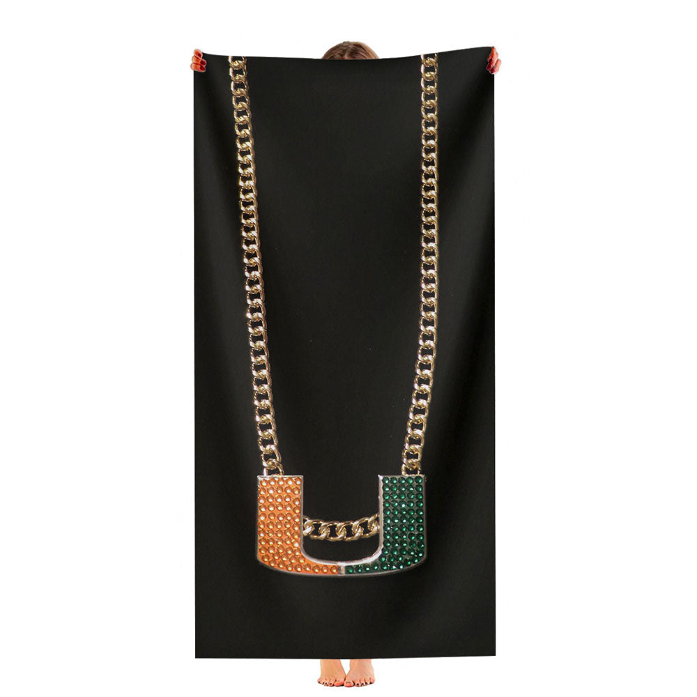 Miami Hurricanes Turnover Chain Ultra-Soft Luxury Bathroom Towels