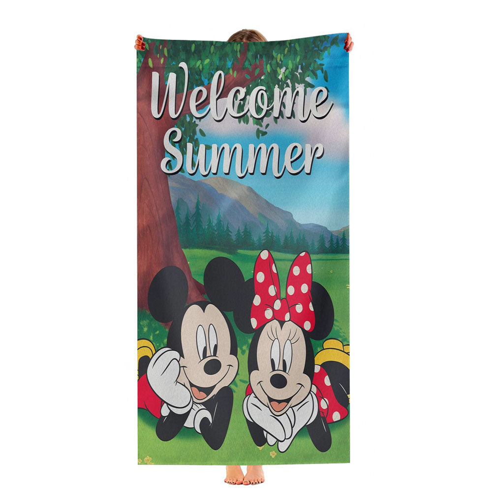 Mickey And Minnie Summer Welcome Ultra-Soft Luxury Bathroom Towels