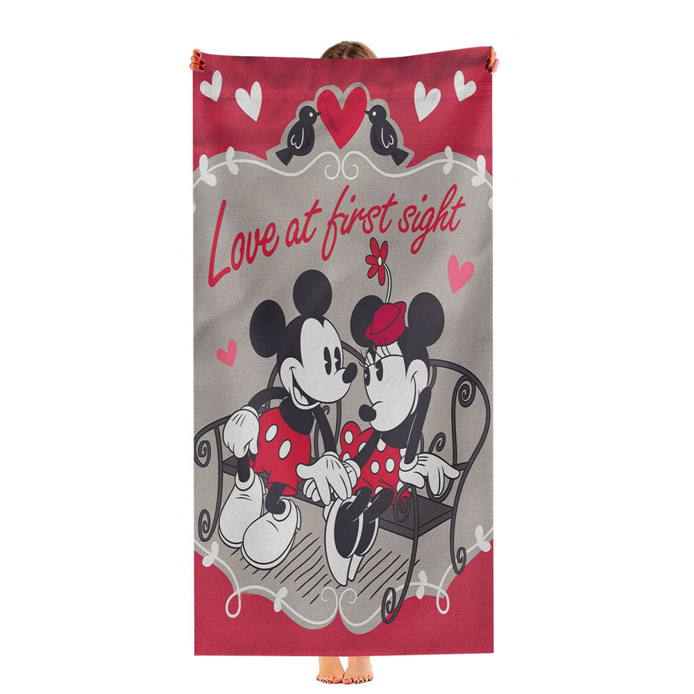 Mickey Mouse And Minnie Mouse Valentines Day Ultra-Soft Luxury Bathroom Towels