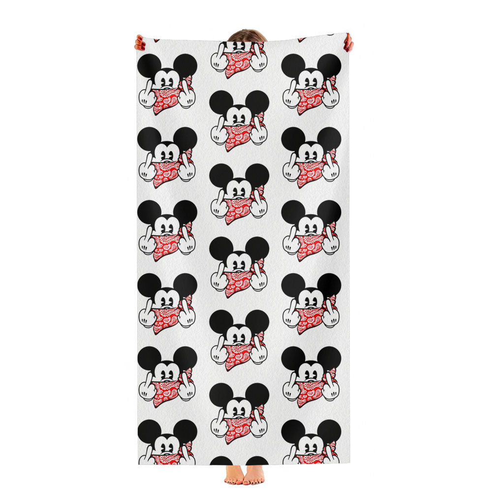 Mickey Mouse Obey Pattern Ultra-Soft Luxury Bathroom Towels
