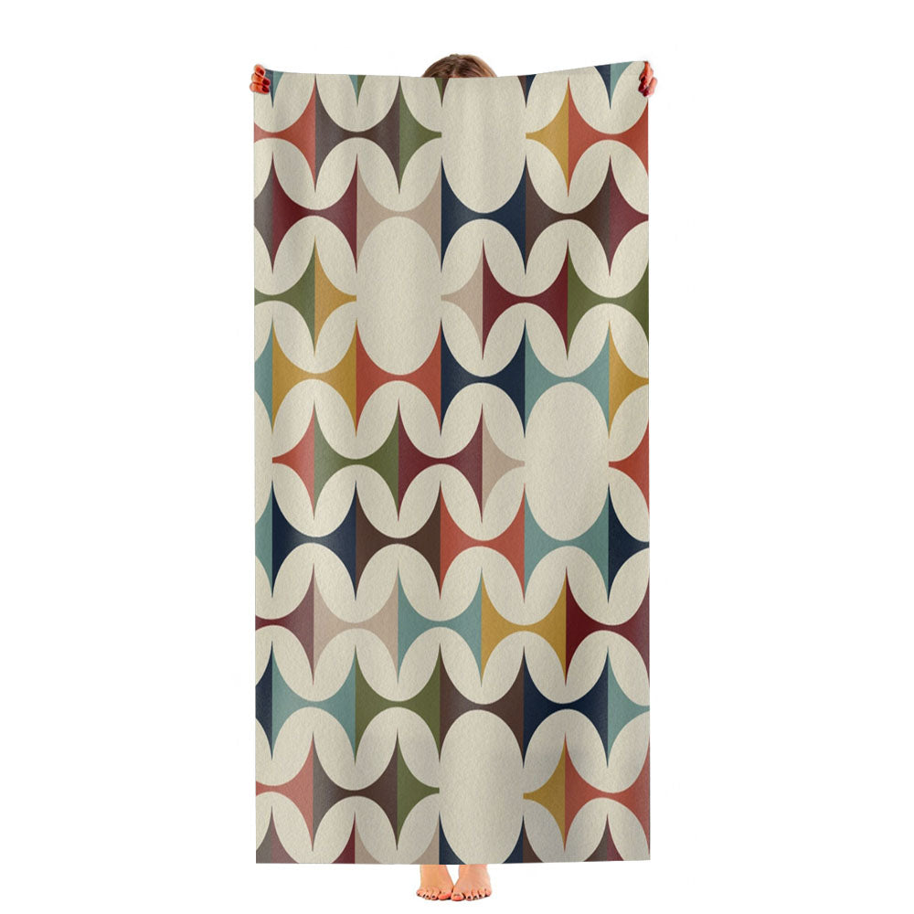 Mid Century Modern Geometric Ultra-Soft Luxury Bathroom Towels