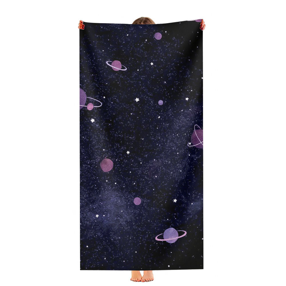 Milky White Galaxy Pattern Ultra-Soft Luxury Bathroom Towels