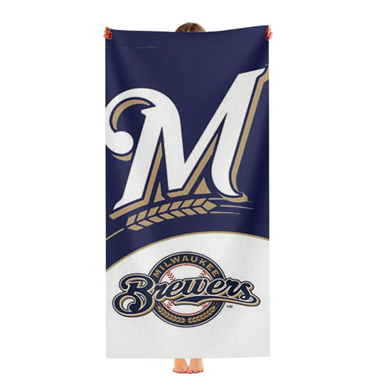 Milwaukee Brewers Blue Wht Ultra-Soft Luxury Bathroom Towels