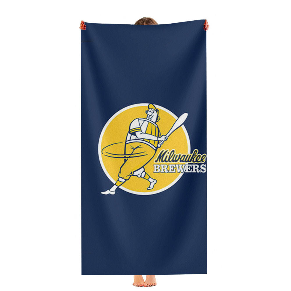 Milwaukee Brewers Player Cartoon Ultra-Soft Luxury Bathroom Towels