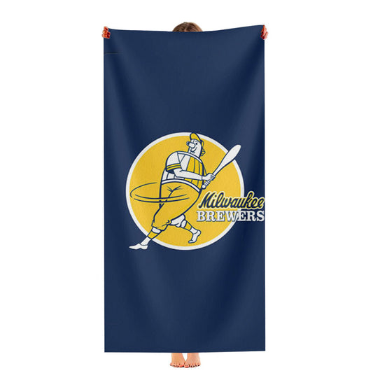 Milwaukee Brewers Player Cartoon Ultra-Soft Luxury Bathroom Towels