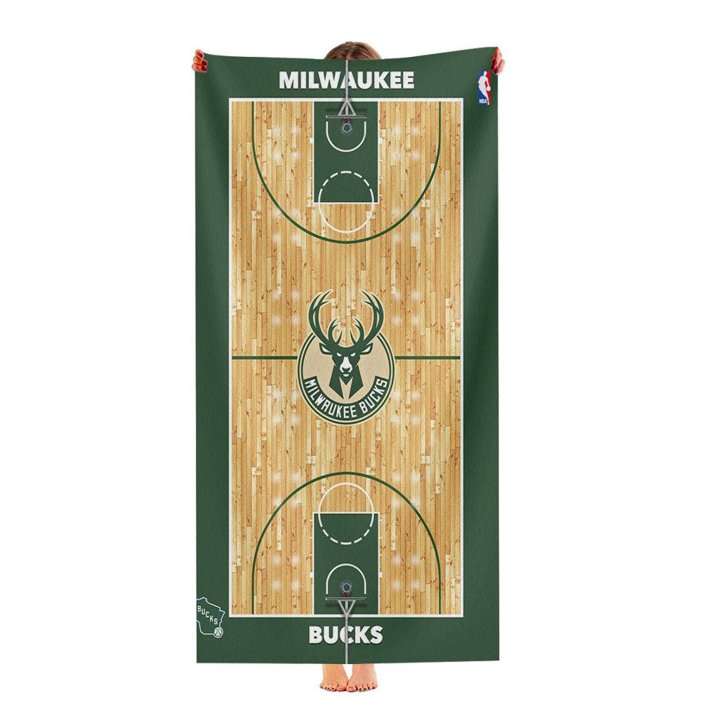 Milwaukee Bucks Basketball Court Ultra-Soft Luxury Bathroom Towels