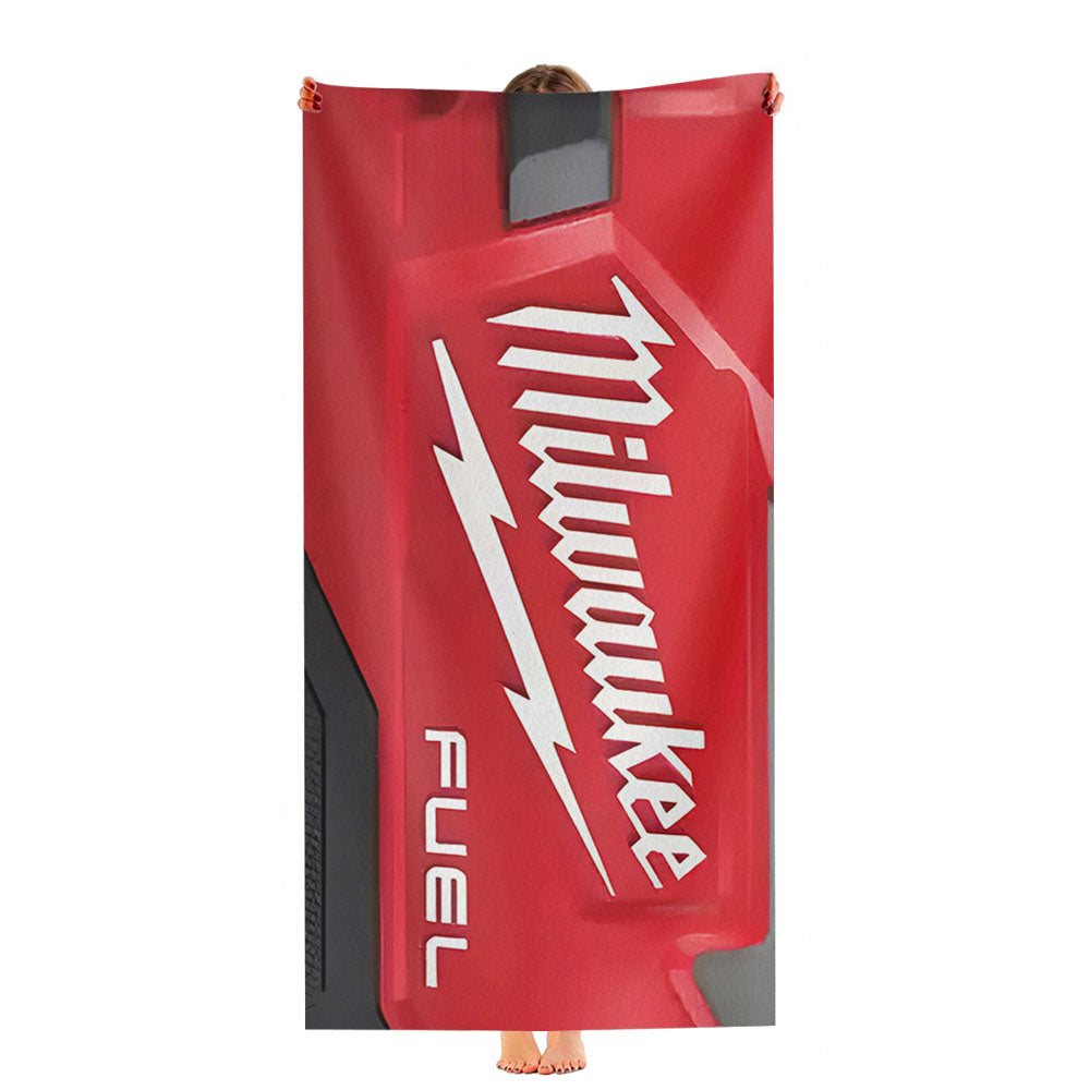 Milwaukee Logo Fuel Icon Ultra-Soft Luxury Bathroom Towels