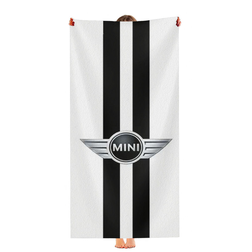 Mini Cooper Logo Black Stripes Ultra-Soft Luxury Bathroom Towels