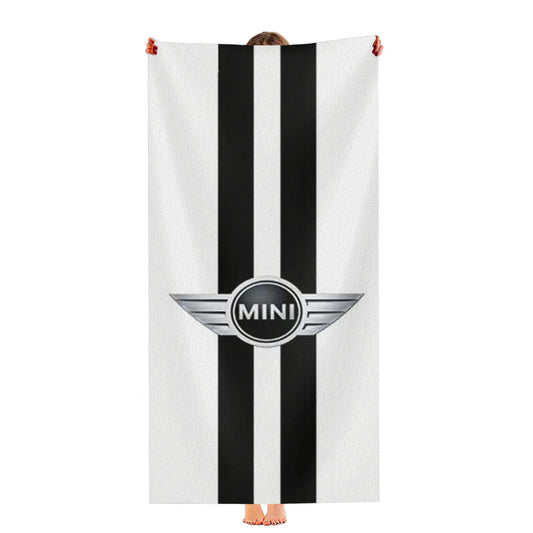 Mini Cooper Logo Black Stripes Ultra-Soft Luxury Bathroom Towels