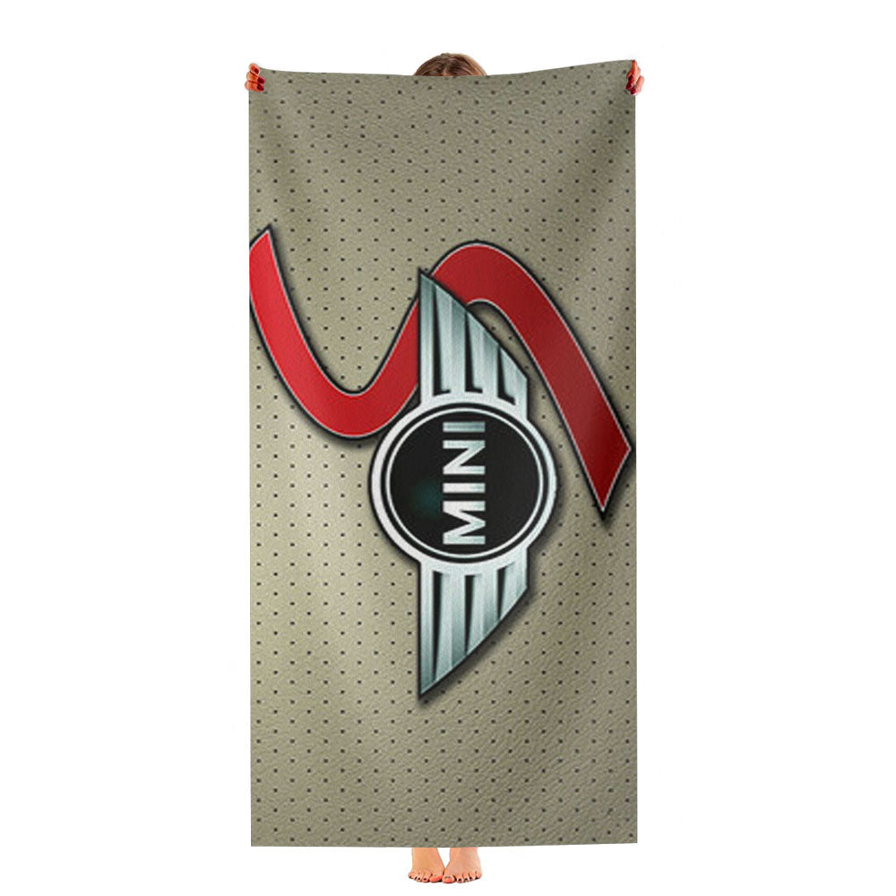 Mini Cooper Logo Silver Landscape Ultra-Soft Luxury Bathroom Towels