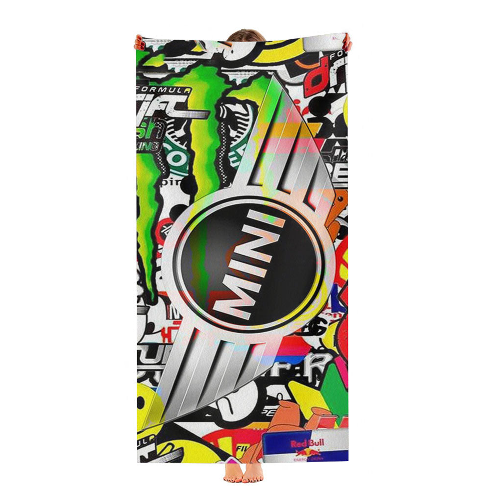 Mini Cooper Sticker Bomb Ultra-Soft Luxury Bathroom Towels