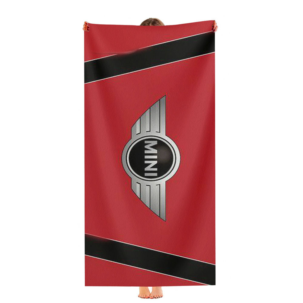 Mini Cooper Strips Chili Red Ultra-Soft Luxury Bathroom Towels