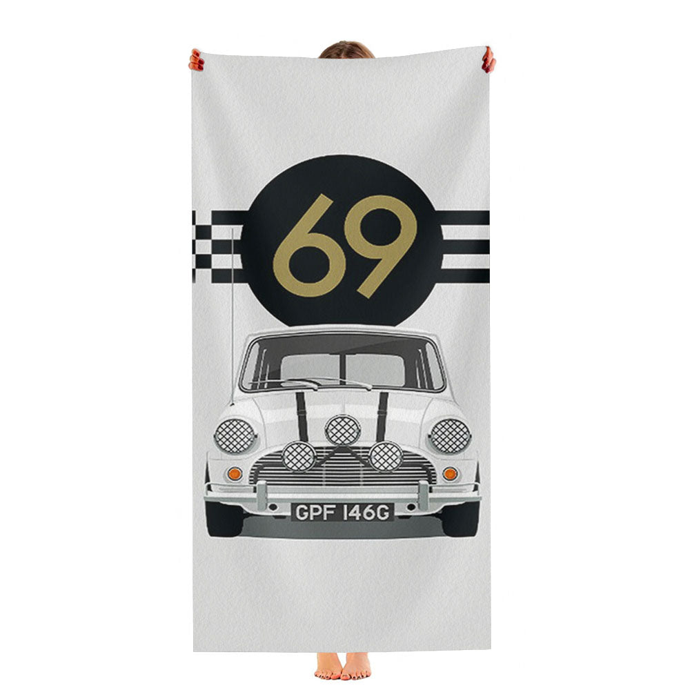 Mini Cooper White 69 Ultra-Soft Luxury Bathroom Towels
