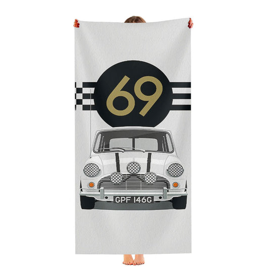 Mini Cooper White 69 Ultra-Soft Luxury Bathroom Towels