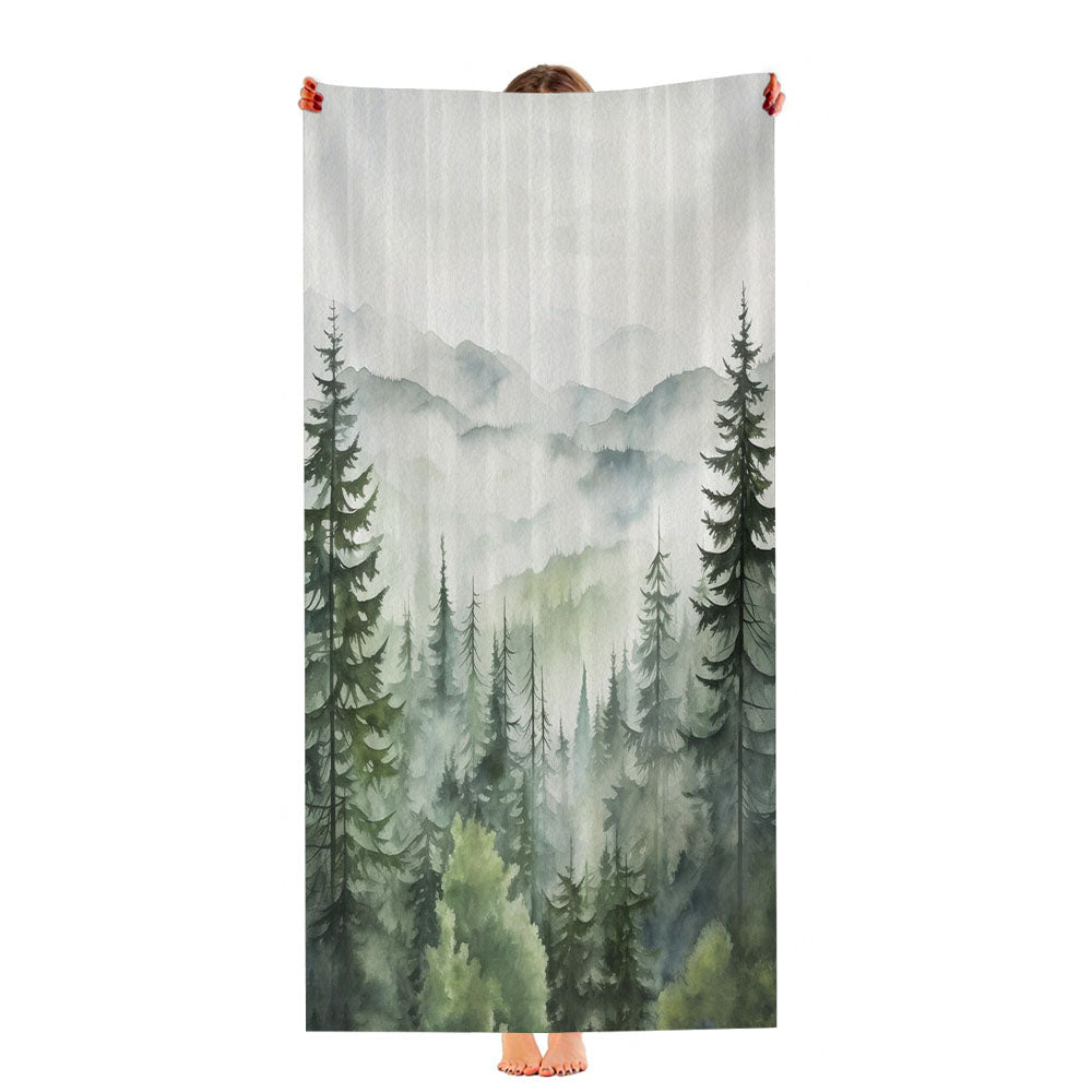 Misty Forest Mountain Ultra-Soft Luxury Bathroom Towels