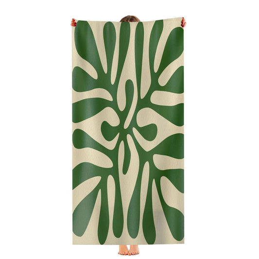 Modern Art Deco Plant Ultra-Soft Luxury Bathroom Towels