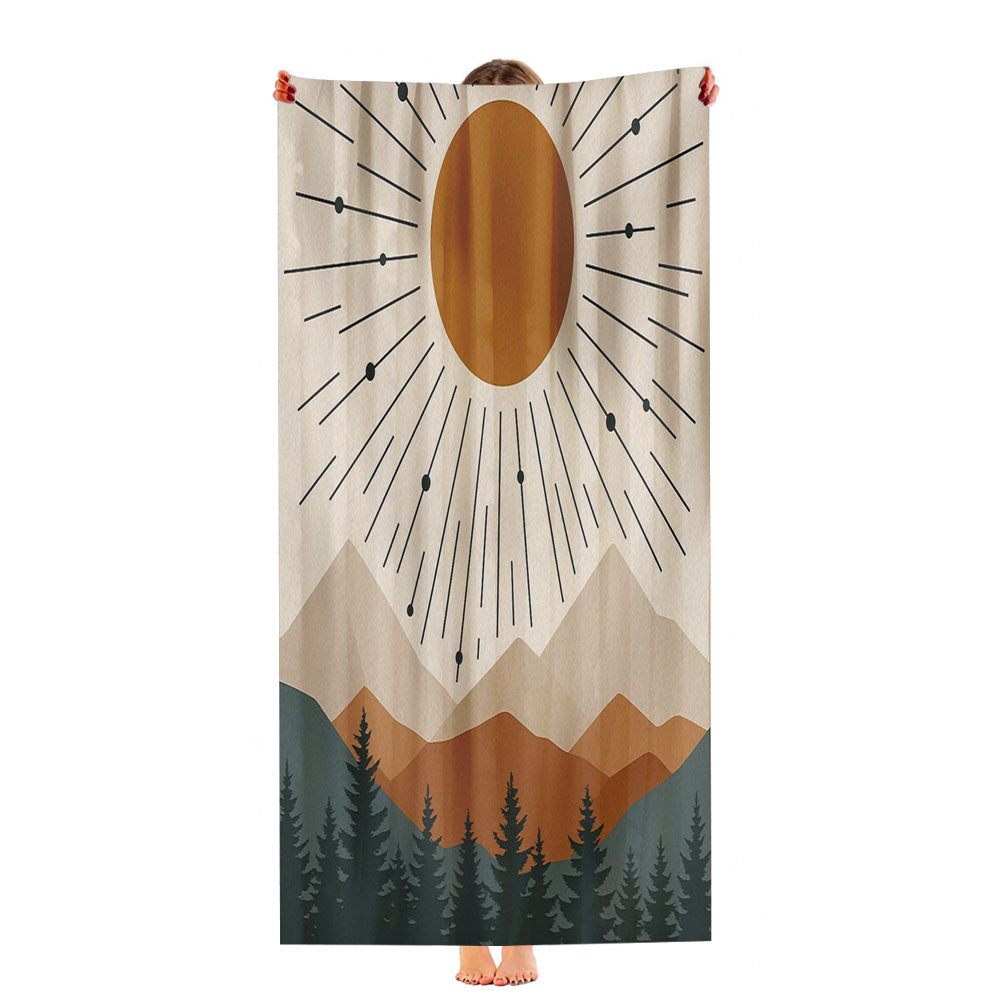 Modern Sunburst Forest Ultra-Soft Luxury Bathroom Towels