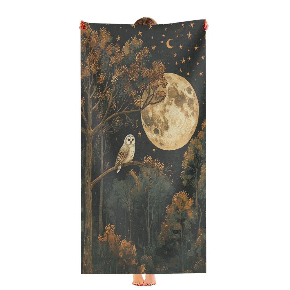 Moody Full Moon Night Owl Ultra-Soft Luxury Bathroom Towels