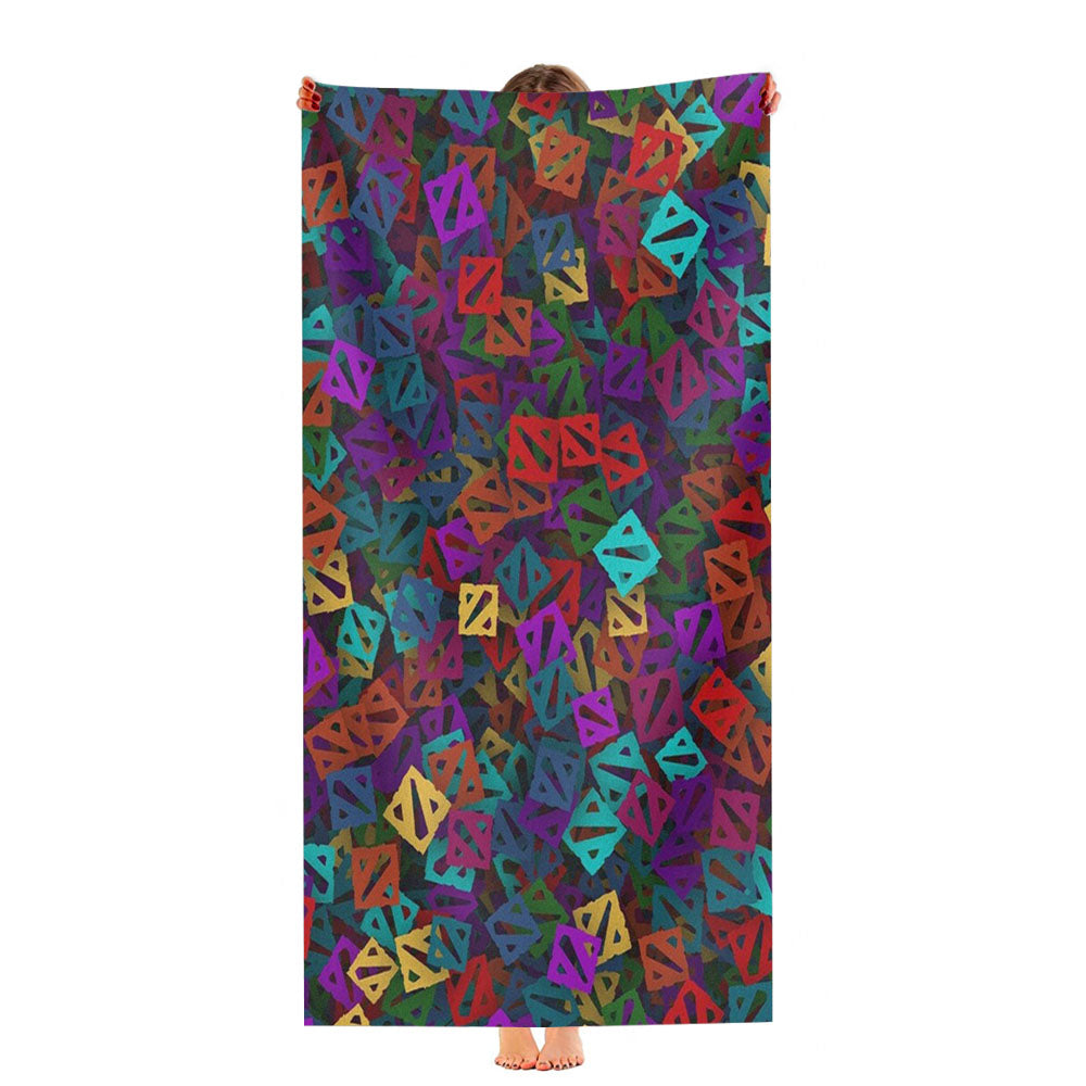 Multicolor Dota Logo Pattern Ultra-Soft Luxury Bathroom Towels