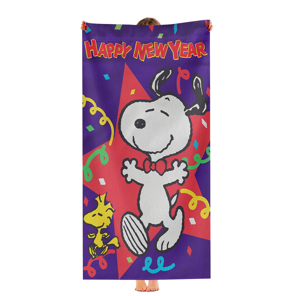 New Years Snoopy Ultra-Soft Luxury Bathroom Towels