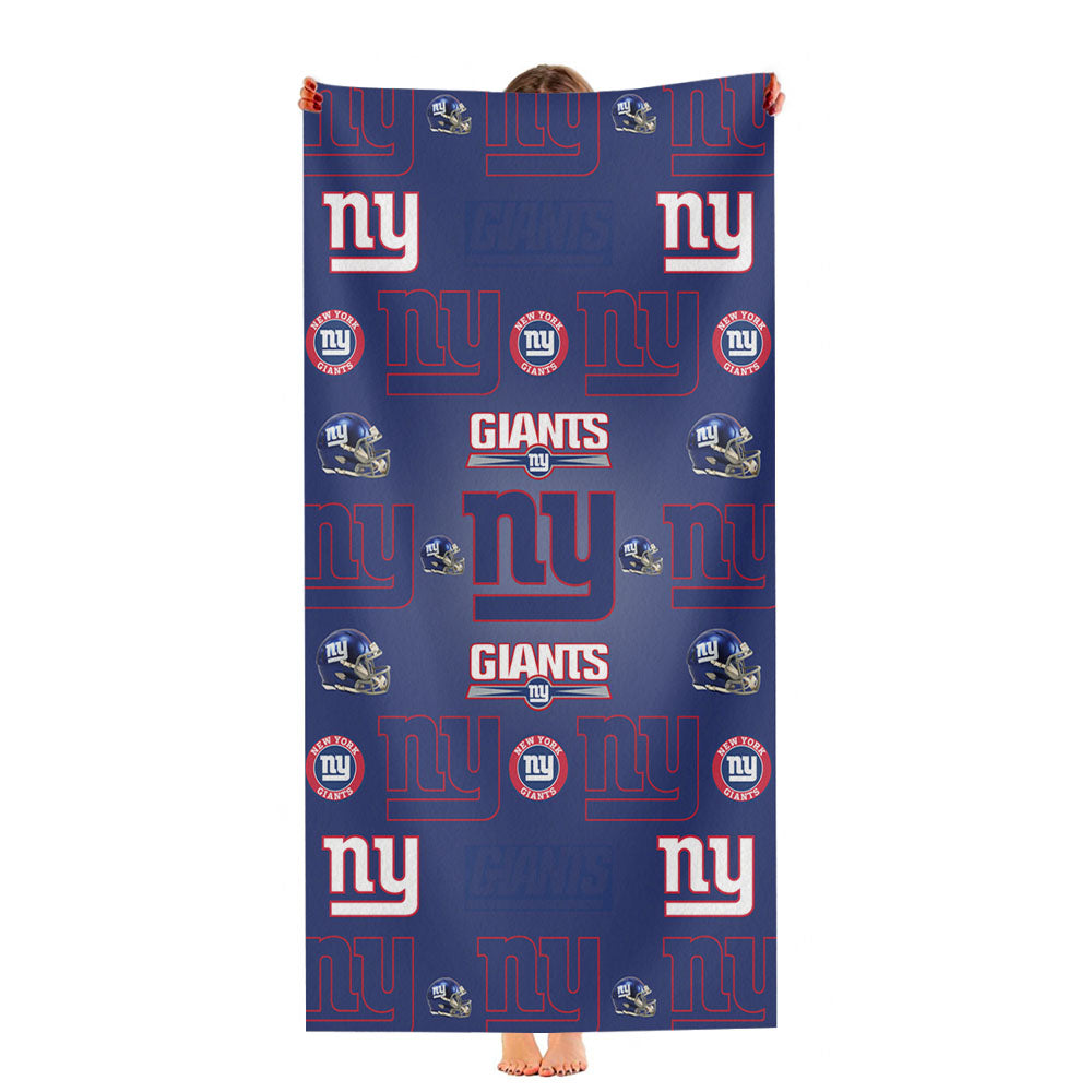 New York Giants Logo Pattern Blue Ultra-Soft Luxury Bathroom Towels