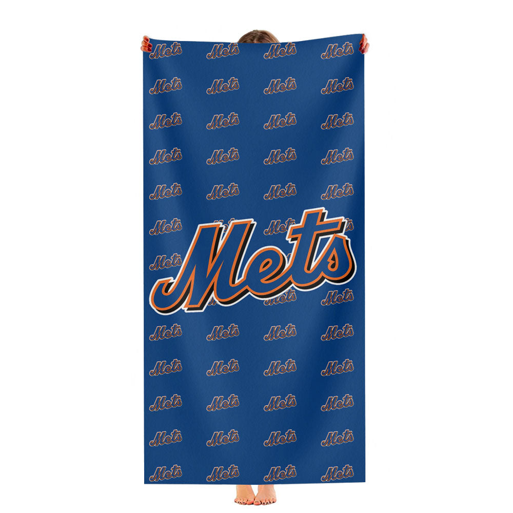 New York Mets Pattern Ultra-Soft Luxury Bathroom Towels