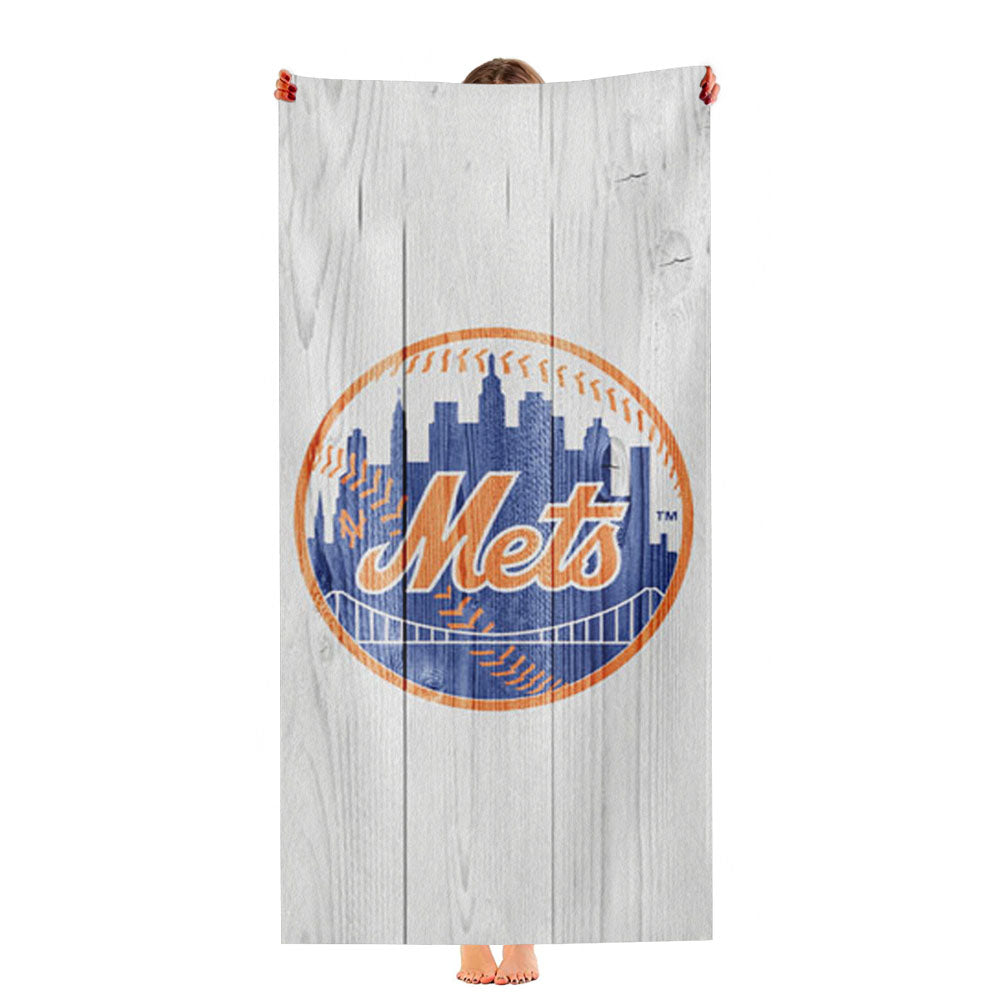 New York Mets White Wood Ultra-Soft Luxury Bathroom Towels