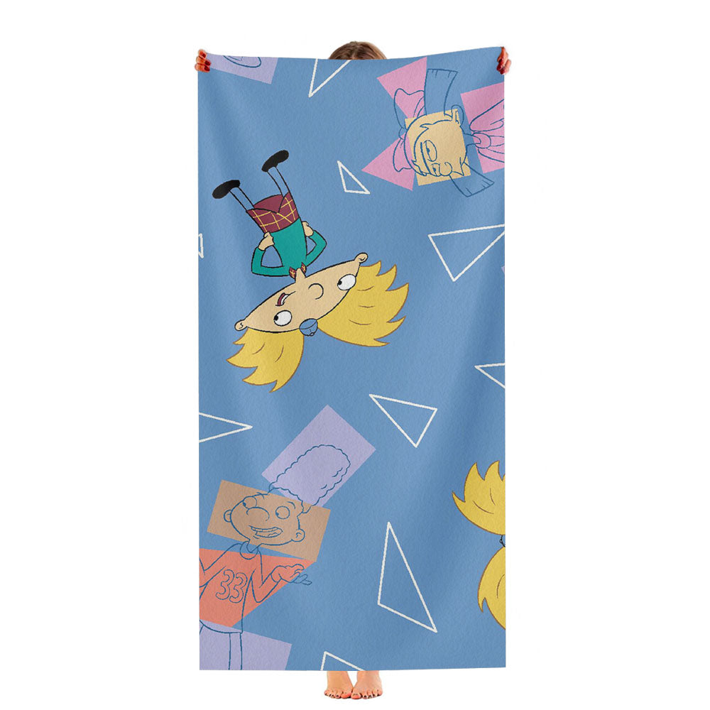 Nickelodeon Hey Arnold Pattern Ultra-Soft Luxury Bathroom Towels