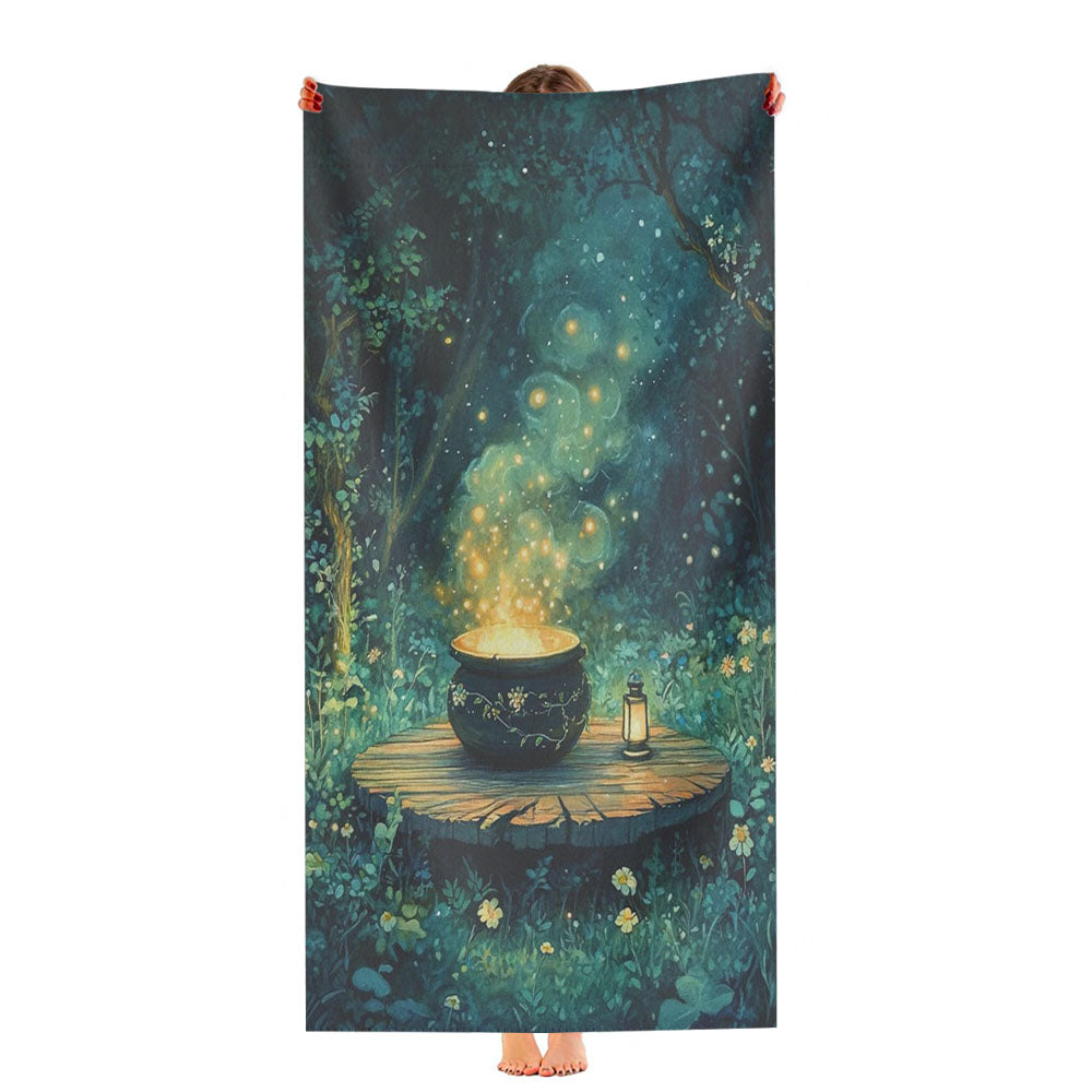 Night Forest Magic Cauldron Ultra-Soft Luxury Bathroom Towels
