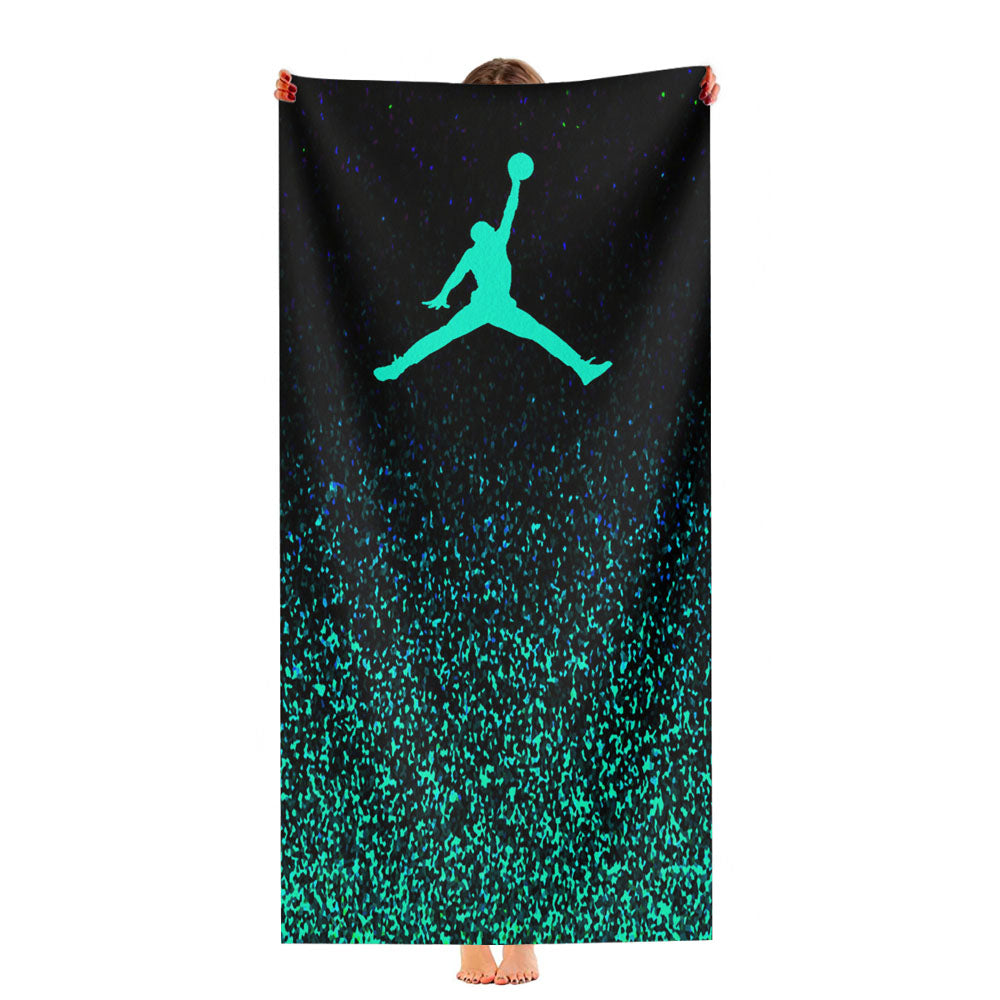 Nike Air Jordan Jump Mint Glitter Ultra-Soft Luxury Bathroom Towels