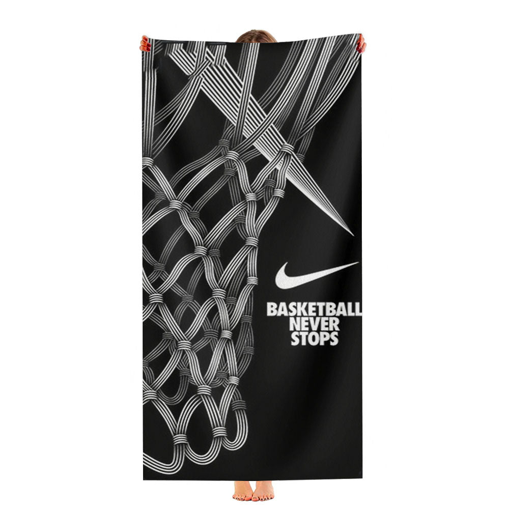Nike Basketball Never Stops Art Ultra-Soft Luxury Bathroom Towels