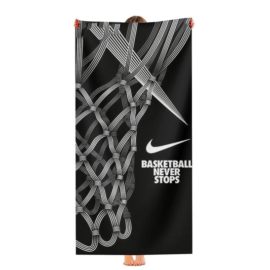 Nike Basketball Never Stops Art Ultra-Soft Luxury Bathroom Towels