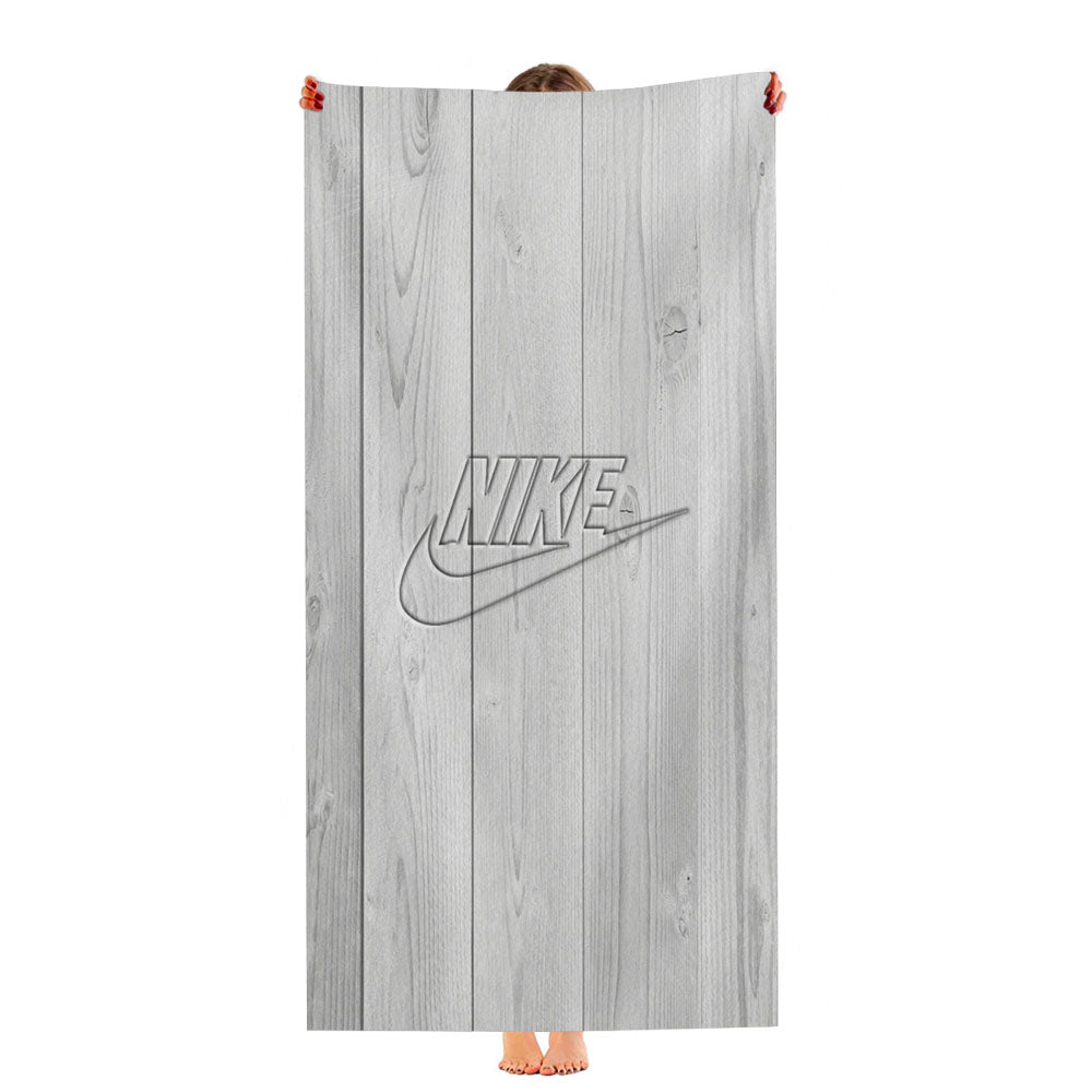 Nike Embossed Logo White Wood Ultra-Soft Luxury Bathroom Towels