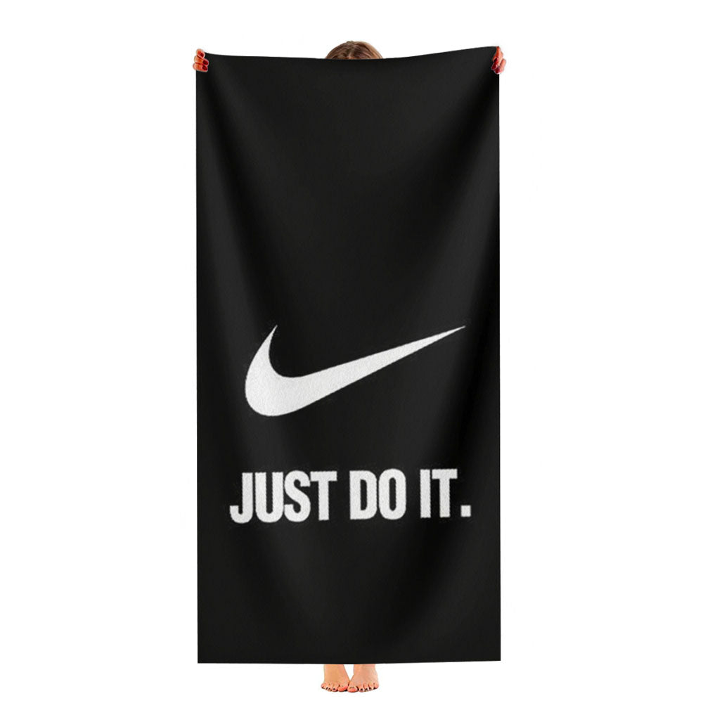 Nike Just Do It Black White Ultra-Soft Luxury Bathroom Towels