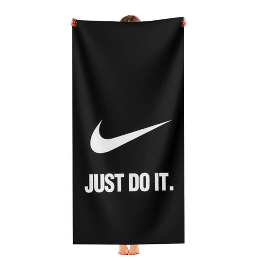Nike Just Do It Black White Ultra-Soft Luxury Bathroom Towels