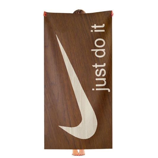 Nike Just Do It Cream Wood Ultra-Soft Luxury Bathroom Towels